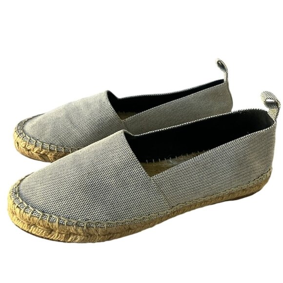 Celine Canvas Espadrilles Slip On Navy Blue Made in Spain Size 40 - Picture 1 of 10
